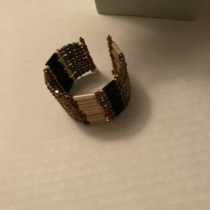 Brown and cream beaded bracelet